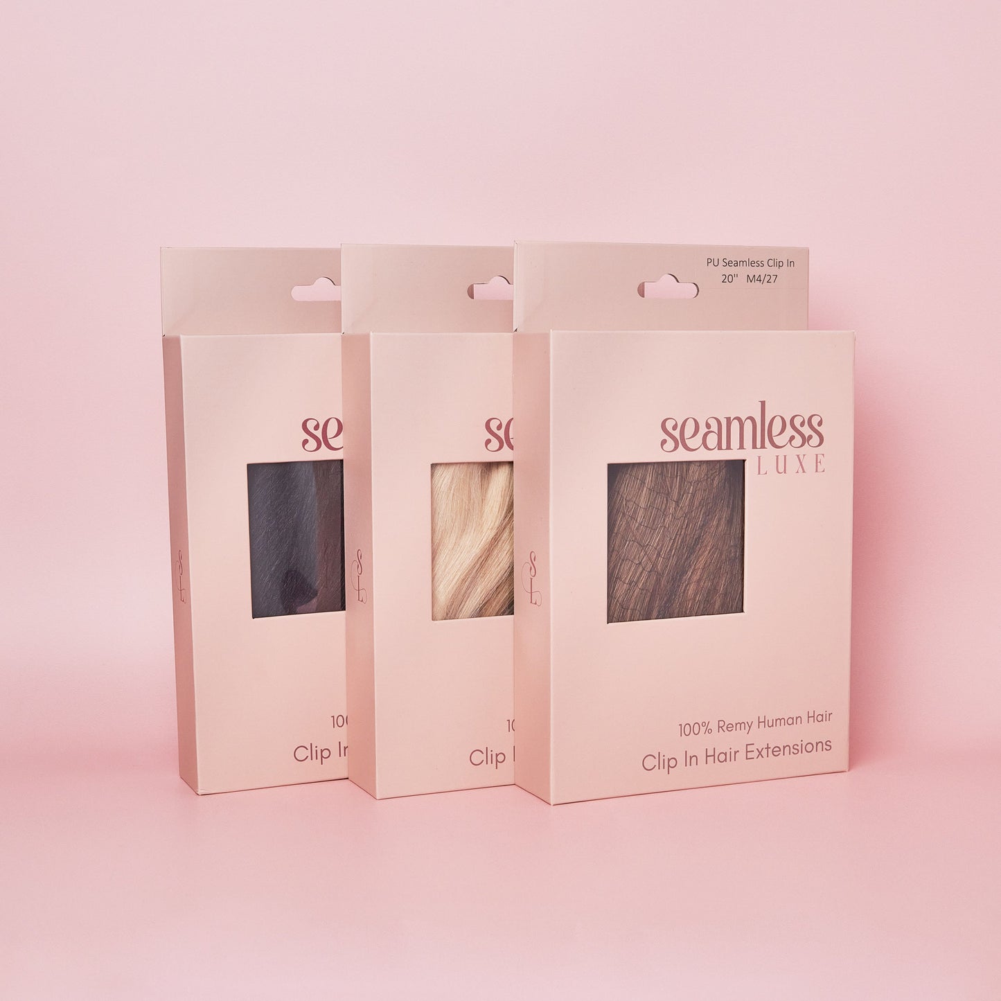 clip in human hair extensions seamless luxe box