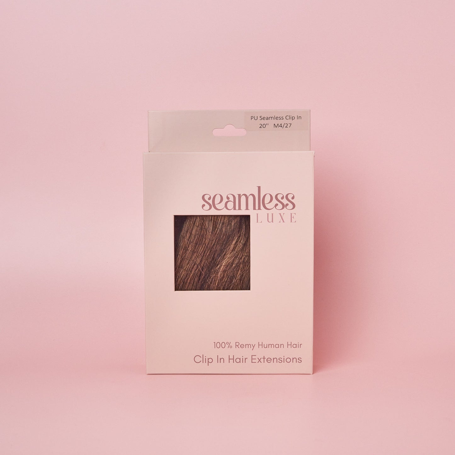 clip in human hair extensions seamless luxe M4/27 in box