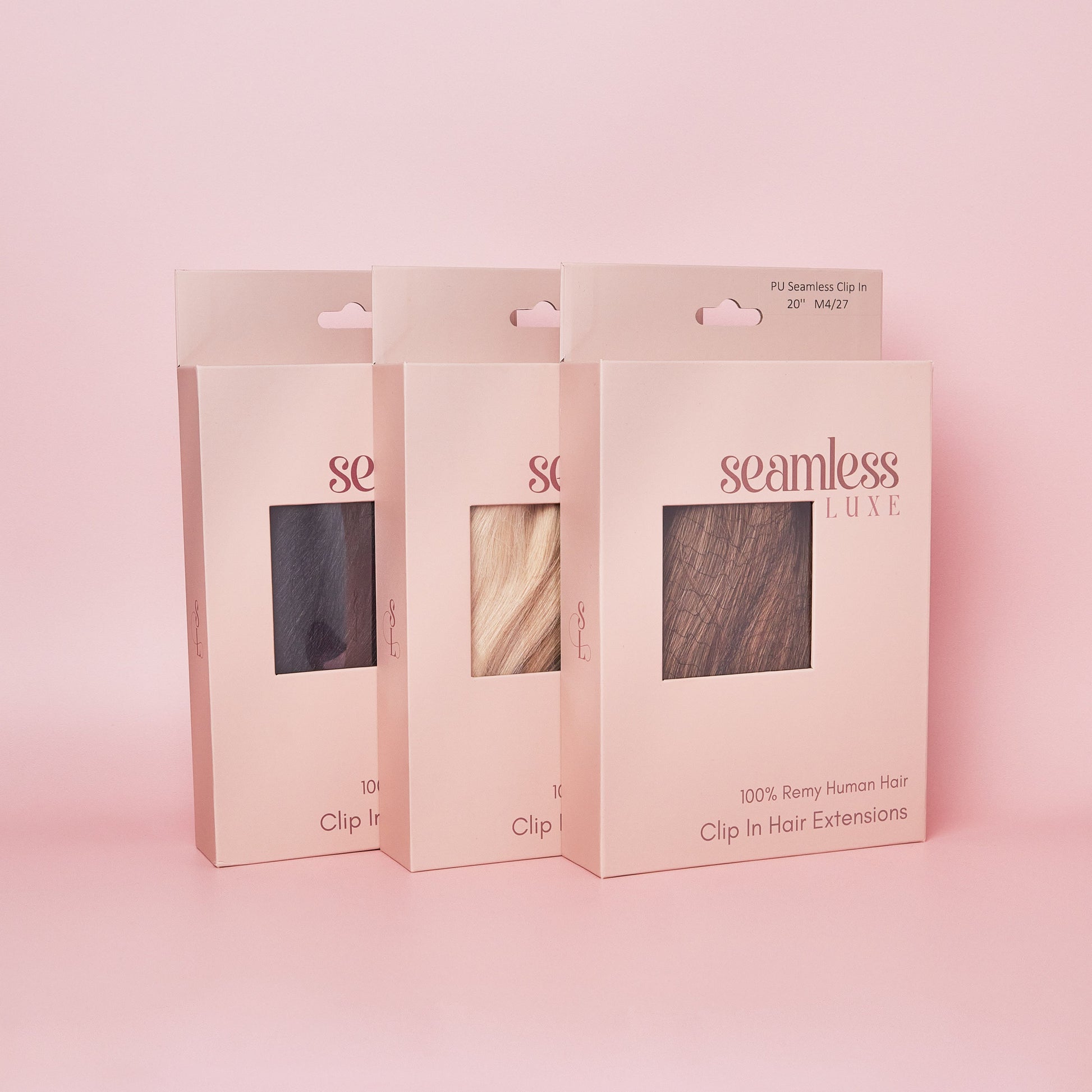 clip in human hair extensions seamless luxe box