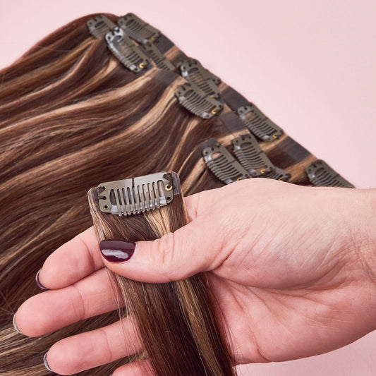 clip in human hair extensions seamless luxe P4/6/16