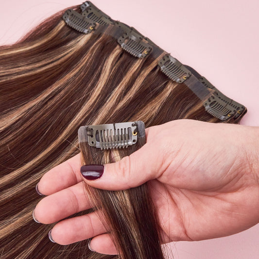 clip in human hair extensions seamless luxe 4+P4/6/16