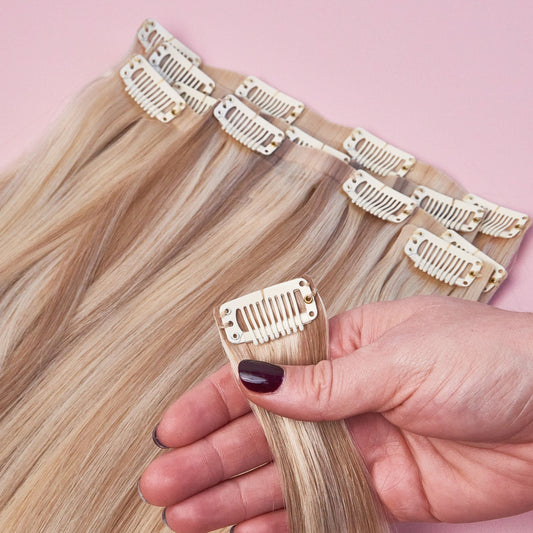 clip in human hair extensions seamless luxe 60+P18/60