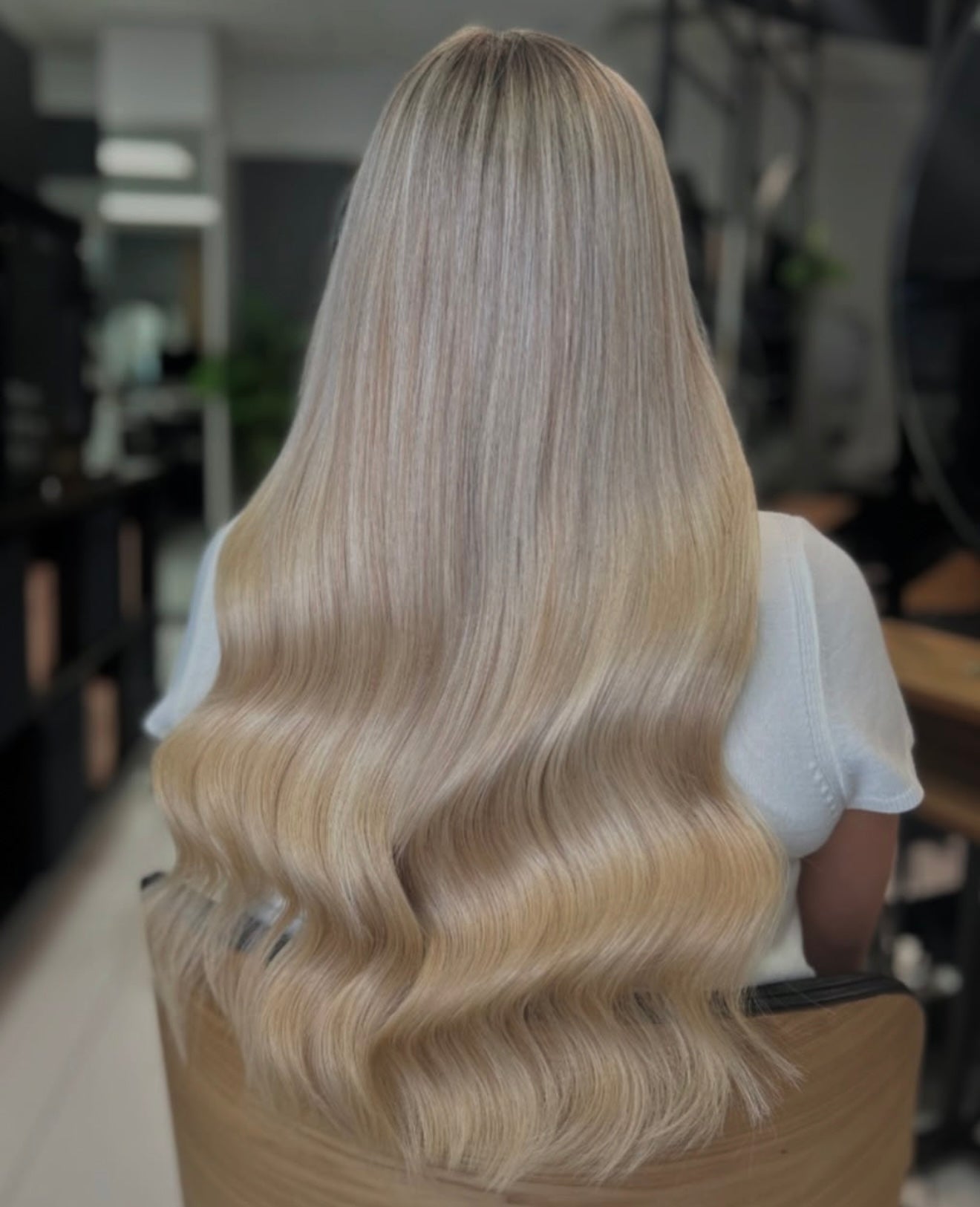 clip in human hair extensions seamless luxe M18/22 fitted and styled