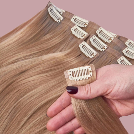 clip in human hair extensions seamless luxe P18/60