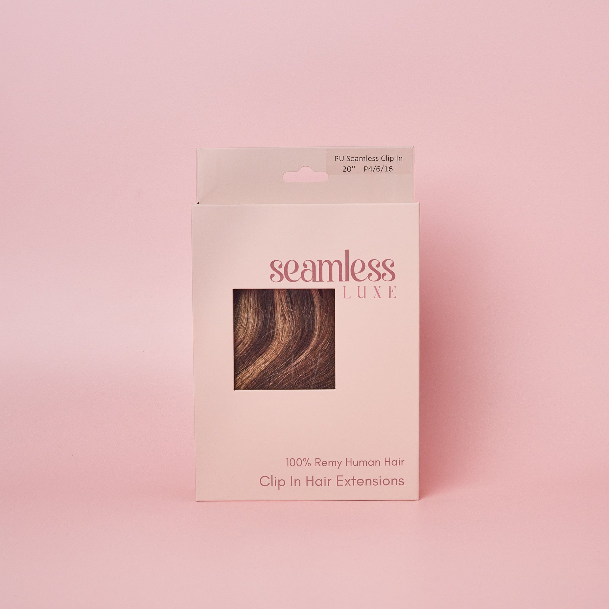 clip in human hair extensions seamless luxe P4/6/16 box