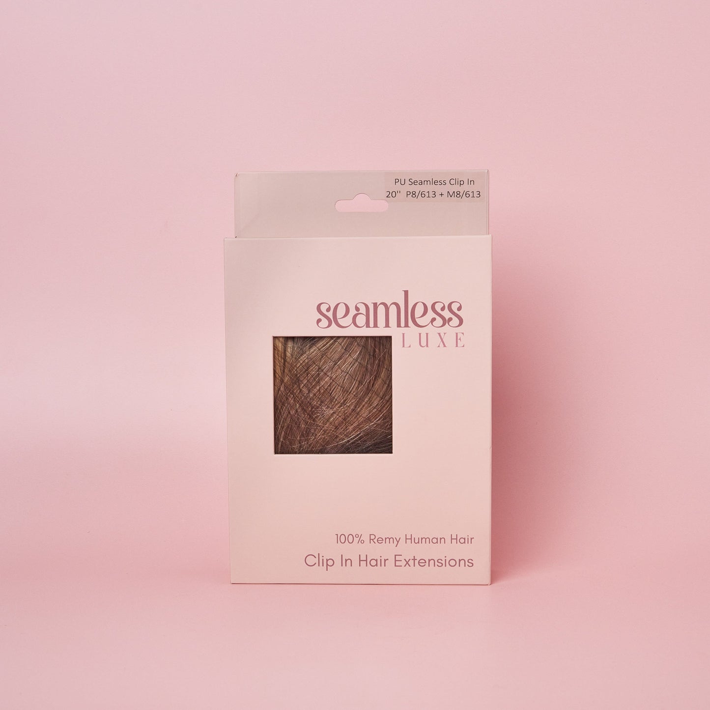 clip in human hair extensions seamless luxe P8/613+M8/613 in box
