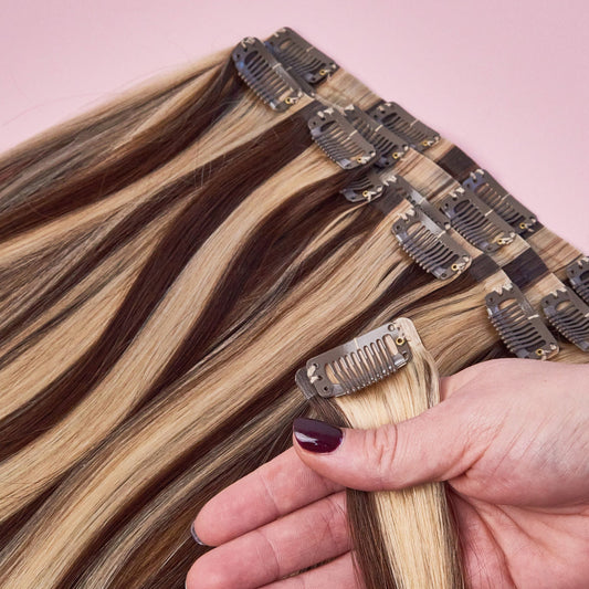 clip in human hair extensions seamless luxe P6/22