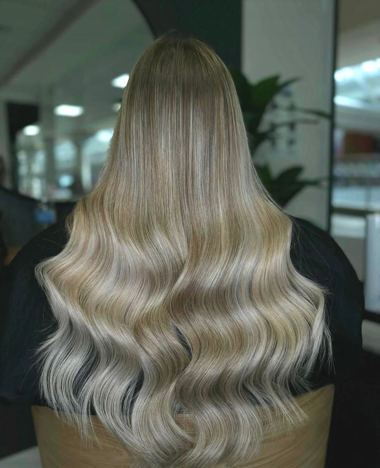 clip in human hair extensions seamless luxe silver+M8/613 fitted and styled